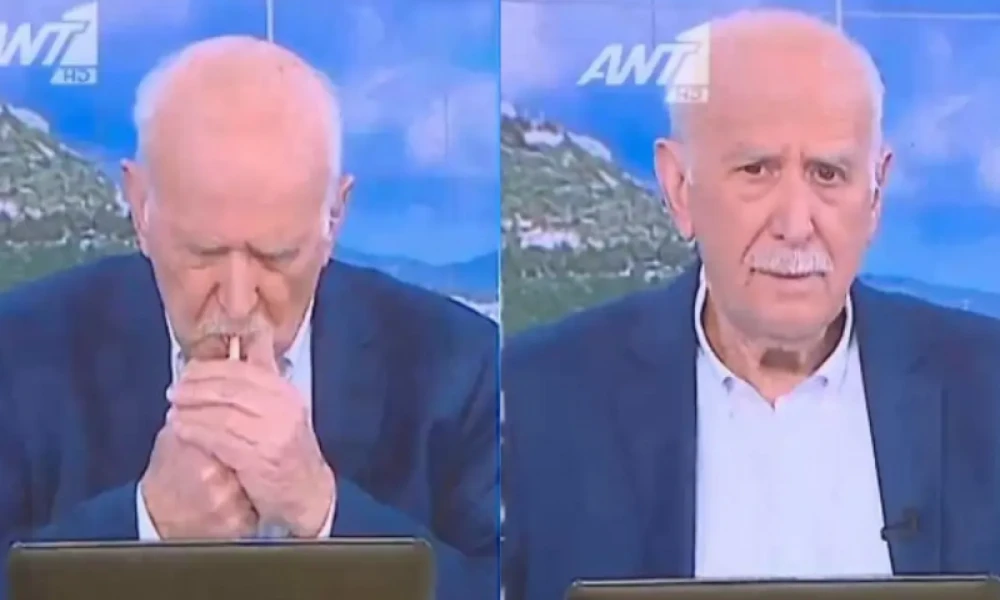 Απίστευτο πλάνο: O Γιώργος Παπαδάκης πιάστηκε να καπνίζει στον τηλεοπτικό αέρα!